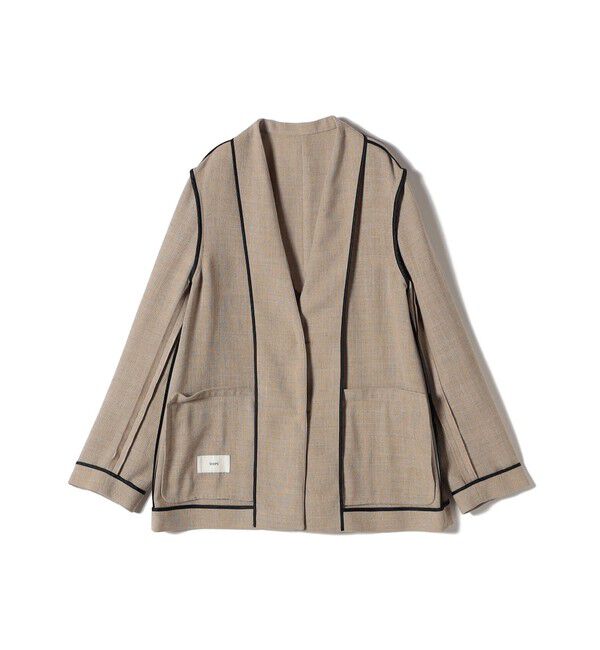 SHIPS for women「〈手洗い可能〉Asami 麻調合繊 カラーレス ジャケット」|ノーカラージャケット|