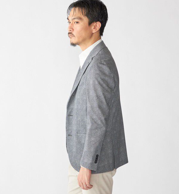 SHIPS「SHIPS: ジャージー ハウンドトゥース プリント ライト ジャケット」|テーラードジャケット|