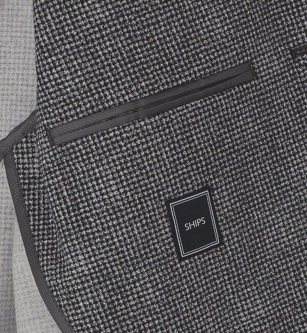 SHIPS「SHIPS: ジャージー ハウンドトゥース プリント ライト ジャケット」|テーラードジャケット|
