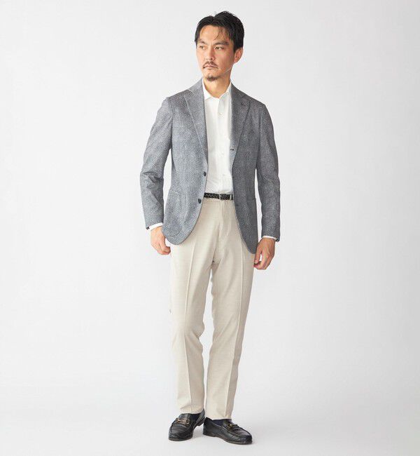 SHIPS「SHIPS: ジャージー ハウンドトゥース プリント ライト ジャケット」|テーラードジャケット|