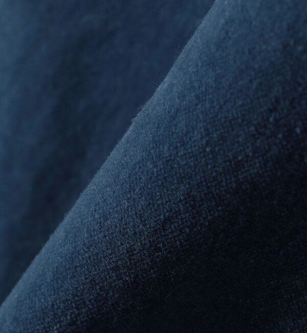 quaranciel「quaranciel:〈洗濯機可能〉コットン ベロア インディゴ Iライン ストレート スカート」|タイト|