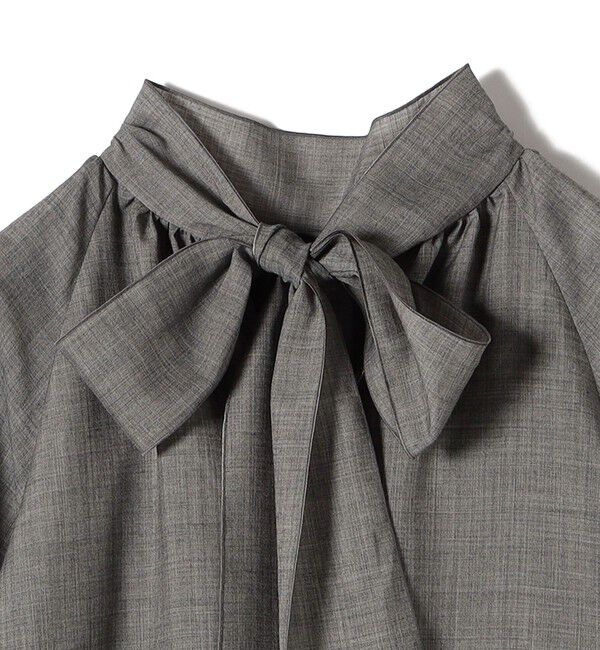 SHIPS for women「〈手洗い可能〉ウール混 シアー ボイル リボン ブラウス」|シャツ・ブラウス|