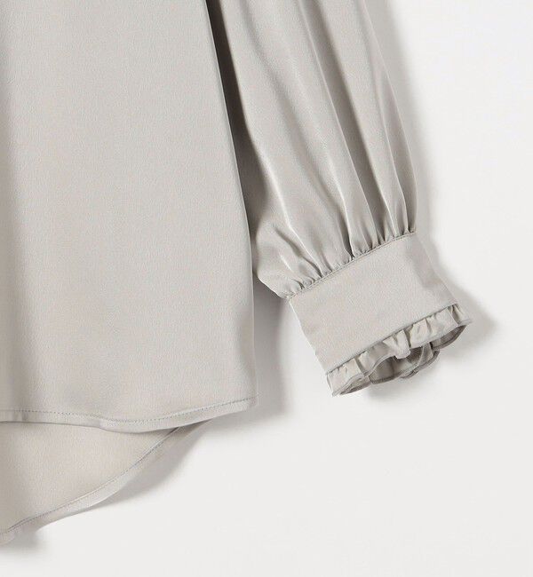 SHIPS any「《一部追加予約》SHIPS any:〈洗濯機可能〉サテン フリル カラー リボン シャツ ブラウス」|シャツ・ブラウス|