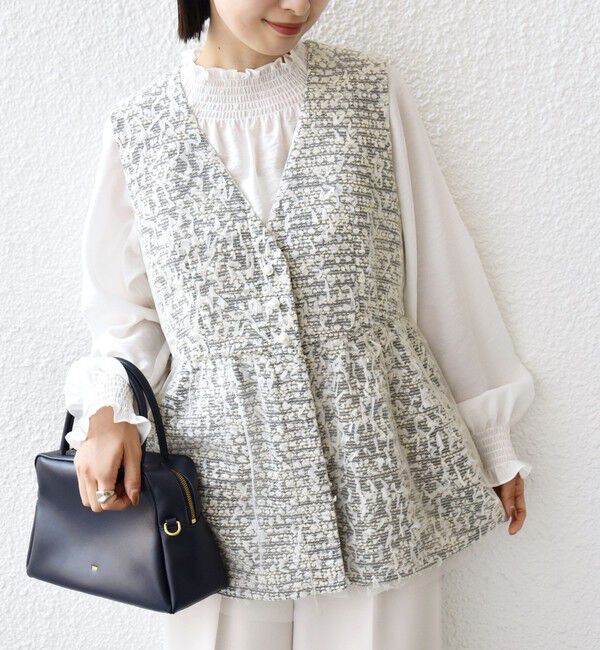 SHIPS for women「【SHIPS別注】troisiemeCHACO: チュール ジレ（セレモニー対応可）」|ベスト・ジレ|