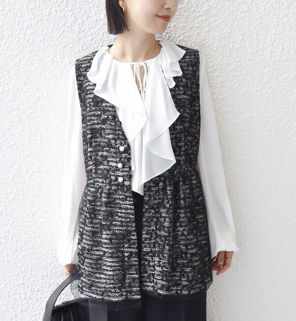 SHIPS for women「【SHIPS別注】troisiemeCHACO: チュール ジレ（セレモニー対応可）」|ベスト・ジレ|