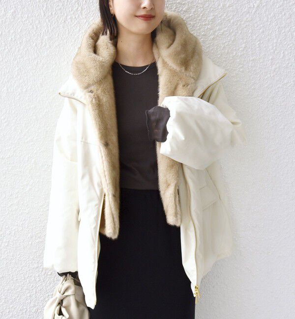 SHIPS for women「【WEB限定】2WAY フェイクファー 中綿 ブルゾン」|ブルゾン・スタジャン|