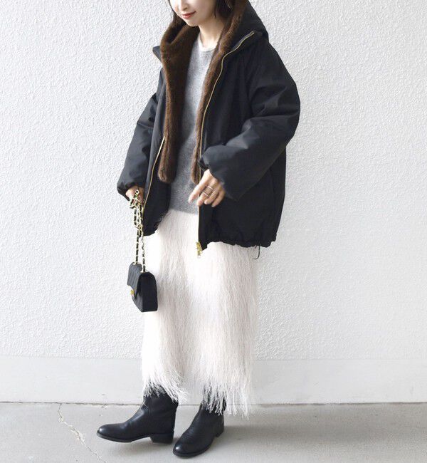 SHIPS for women「【WEB限定】2WAY フェイクファー 中綿 ブルゾン」|ブルゾン・スタジャン|