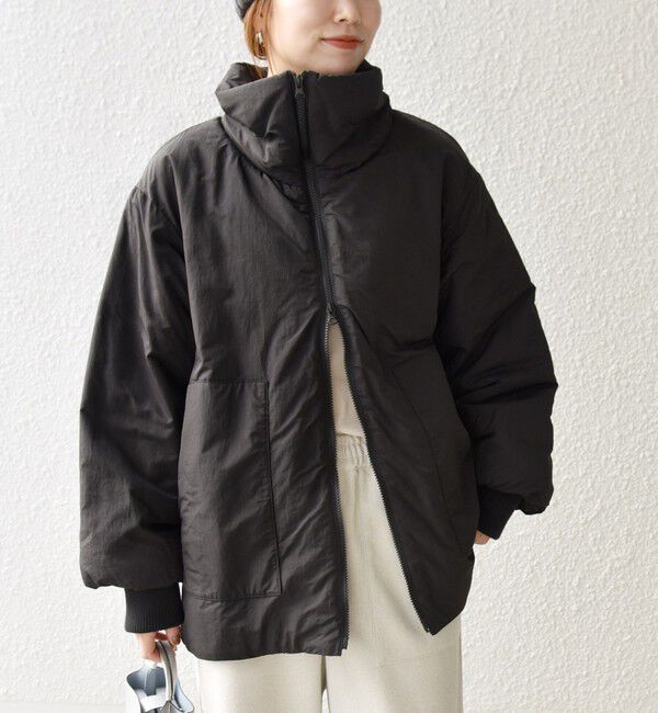 SHIPS any「【WEB限定】SHIPS any: 中綿 ダブル ジップ スタンド ブルゾン」|ブルゾン・スタジャン|