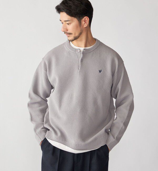 SHIPS「【WEB限定】SHIPS: ヘンリーネック レイヤード ニット」|ニット・セーター|