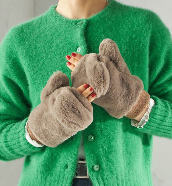SHIPS for women「フェイク ファー ミトン」|手袋|