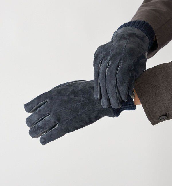 SHIPS「SHIPS:〈タッチパネル対応〉スエード リブ グローブ」|手袋|