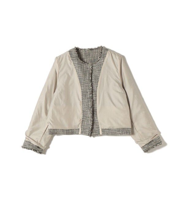 SHIPS for women「《一部追加予約》トライスピン 杢 ツイード パール モチーフ ボタン ジャケット（セレモニー対応可）」|ノーカラージャケット|