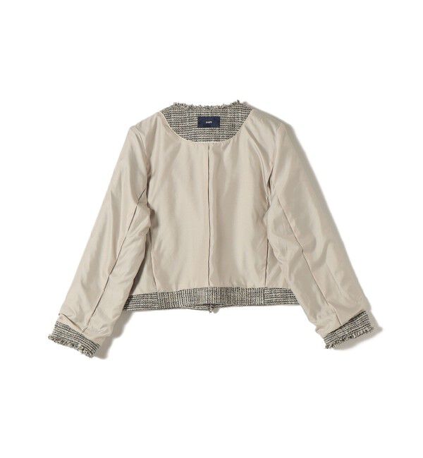 SHIPS for women「《一部追加予約》トライスピン 杢 ツイード パール モチーフ ボタン ジャケット（セレモニー対応可）」|ノーカラージャケット|