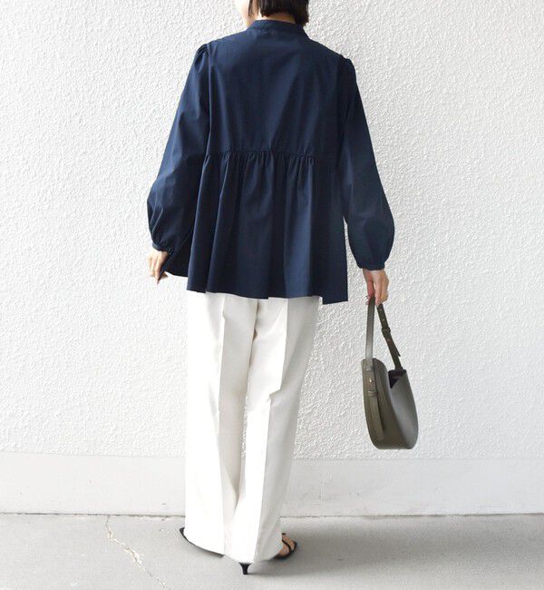 SHIPS for women「《予約》【WEB限定】〈手洗い可能〉フリル 刺繍 ペプラム ブラウス」|シャツ・ブラウス|