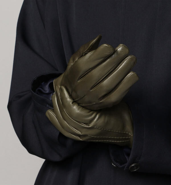 TOMORROWLAND GOODS「GIGLIO FIORENTINO ナッパーレザー タッチパネルコンビグローブ」|手袋|55 グリーン