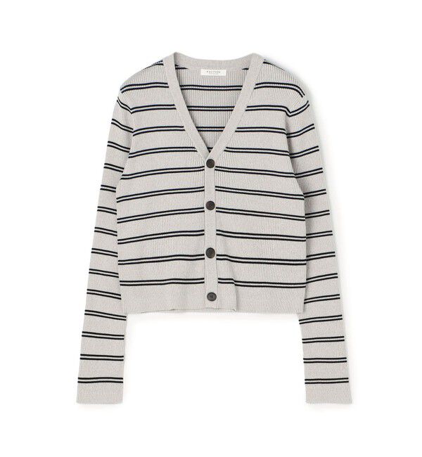 MACPHEE「コットンリブ Vネックカーディガン」|カーディガン|14 グレー系