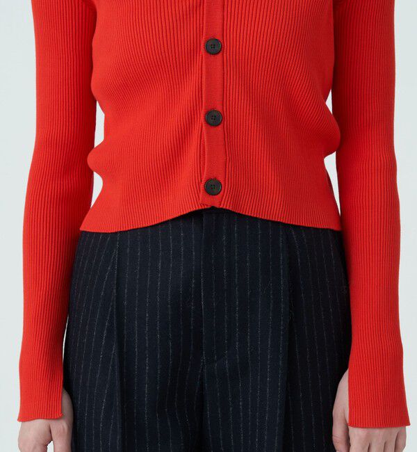 MACPHEE「コットンリブ Vネックカーディガン」|カーディガン|