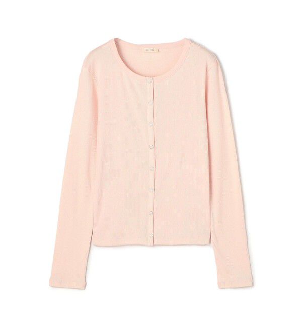 DES PRES「スモールライトリブ クルーネックカーディガン」|カーディガン|33 ピンク