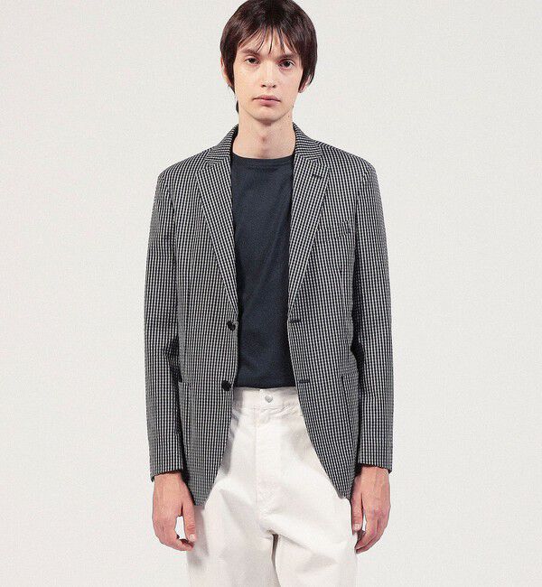 TOMORROWLAND MENS「ポリエステルウールサッカー シングルブレステッド2Bジャケット」|テーラードジャケット|