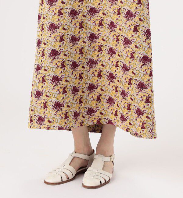 MACPHEE「ボタニカルジャカード セミフレアマキシスカート」|フレア|