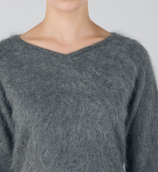 DES PRES「ピュアカシミヤファー Vネックプルオーバー」|ニット・セーター|