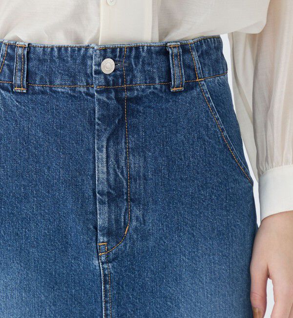 MACPHEE「コットンデニム Iラインロングスカート」|タイト|