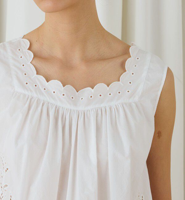 DES PRES「カットワークエンブロイダリー スリーブレスブラウス」|シャツ・ブラウス|