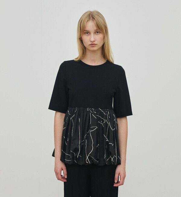 DES PRES「コードステッチプリント コンビバルーンプルオーバー」|シャツ・ブラウス|