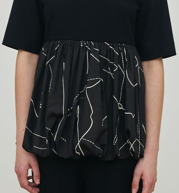 DES PRES「コードステッチプリント コンビバルーンプルオーバー」|シャツ・ブラウス|