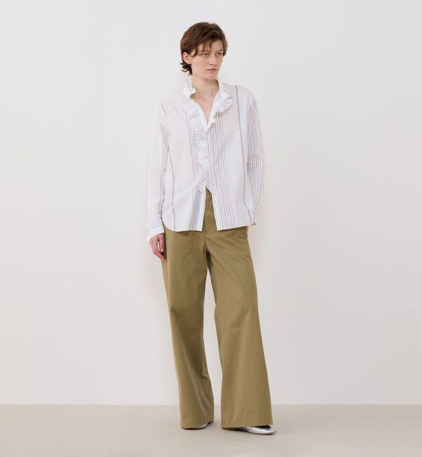 GALERIE VIE「コットンサッカー フリルカラーシャツ」|シャツ・ブラウス|