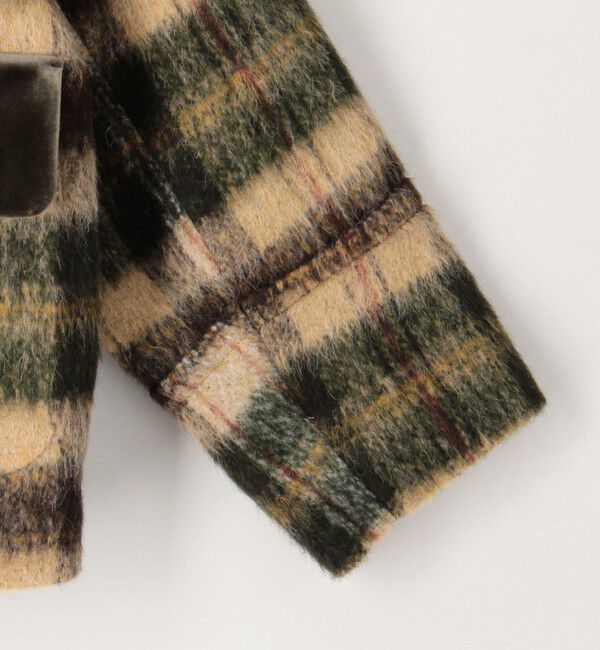 CABaN「シャギーチェック ジップアップブルゾン」|ダッフルコート|