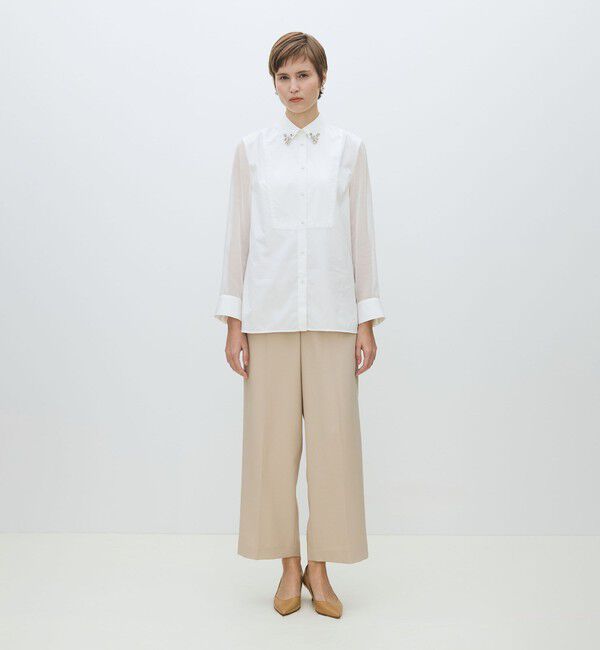 TOMORROWLAND collection「オーガンジーコンビ ビジューカラーシャツ」|シャツ・ブラウス|