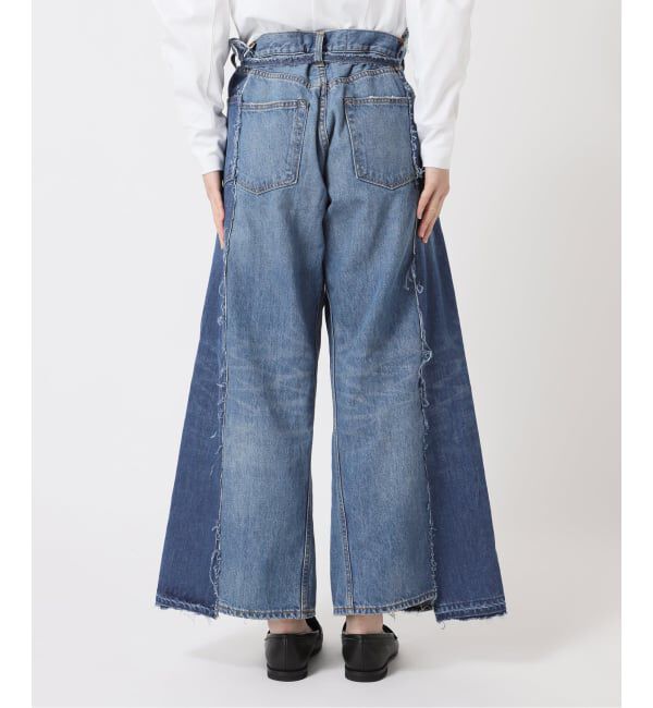  「《予約》リメイクダブルデニムパンツ」|デニム|