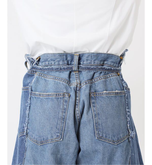  「《予約》リメイクダブルデニムパンツ」|デニム|