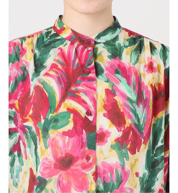 IENA LA BOUCLE「IENA LA BOUCLE DEVEAUX ペイントフラワーギャザーシャツ」|シャツ・ブラウス|