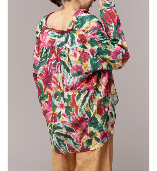 IENA LA BOUCLE「IENA LA BOUCLE DEVEAUX ペイントフラワーギャザーシャツ」|シャツ・ブラウス|