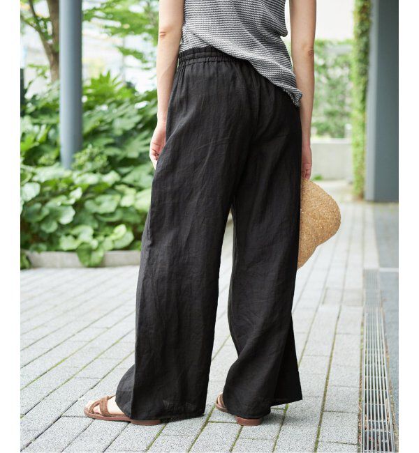 IENA LA BOUCLE「《追加》IENA LA BOUCLE リネンブロードイージーパンツ(ブラック)」|その他|