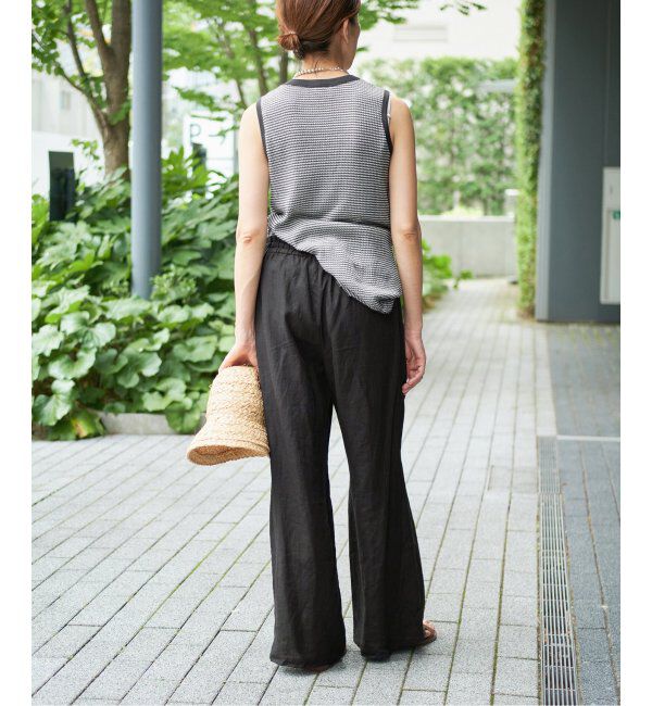 IENA LA BOUCLE「《追加》IENA LA BOUCLE リネンブロードイージーパンツ(ブラック)」|その他|