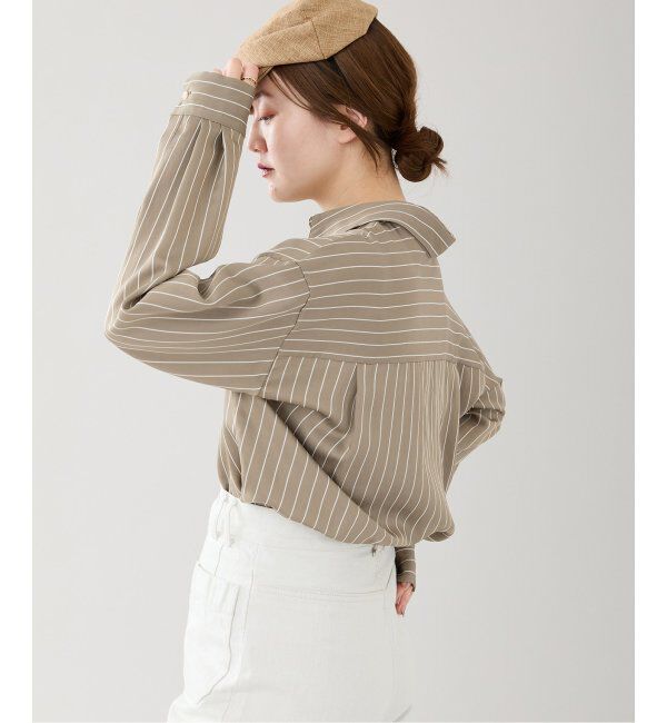 IENA「サテン ストライプ シャツ」|シャツ・ブラウス|