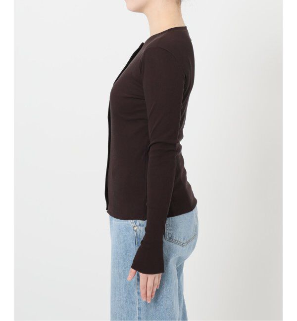 IENA LA BOUCLE「IENA LA BOUCLE ライトリブクルーネックカーディガン」|カーディガン|