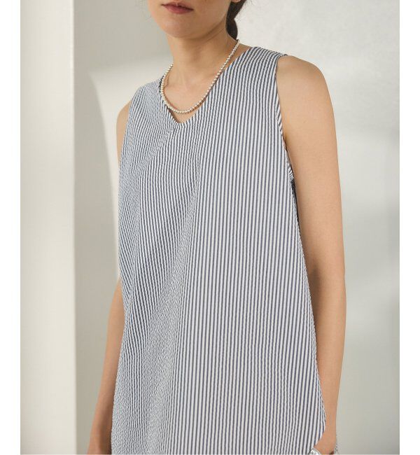 IENA「BLACK シアサッカータンクトップ」|シャツ・ブラウス|