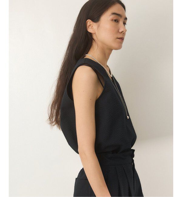 IENA「BLACK シアサッカータンクトップ」|シャツ・ブラウス|