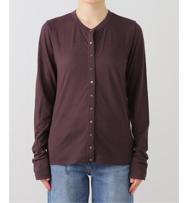 SLOBE IENA「シアー天竺 クルーネックカーディガン」|カーディガン|