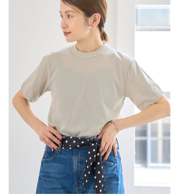 IENA「《追加》ATON/エイトン 別注 FRESCA SINGLE JERSEY Tシャツ」|Tシャツ・カットソー|ベージュ