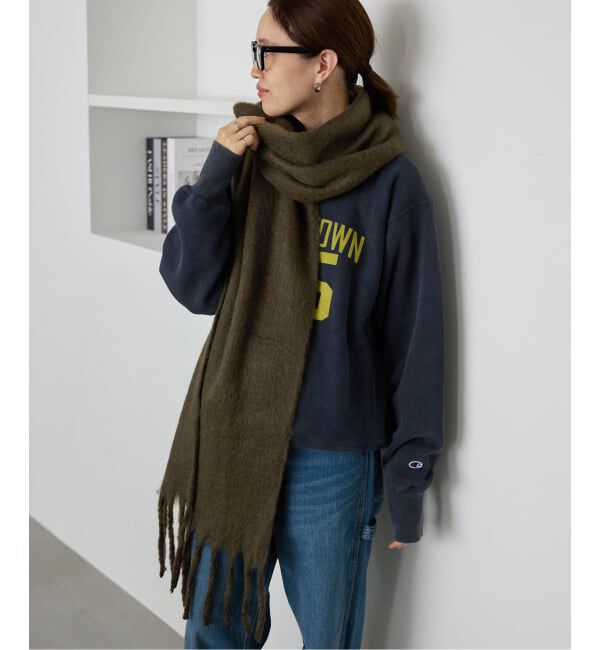 SLOBE IENA「《追加》SLOBE IENA エアリーカラーストール」|ストール|カーキ