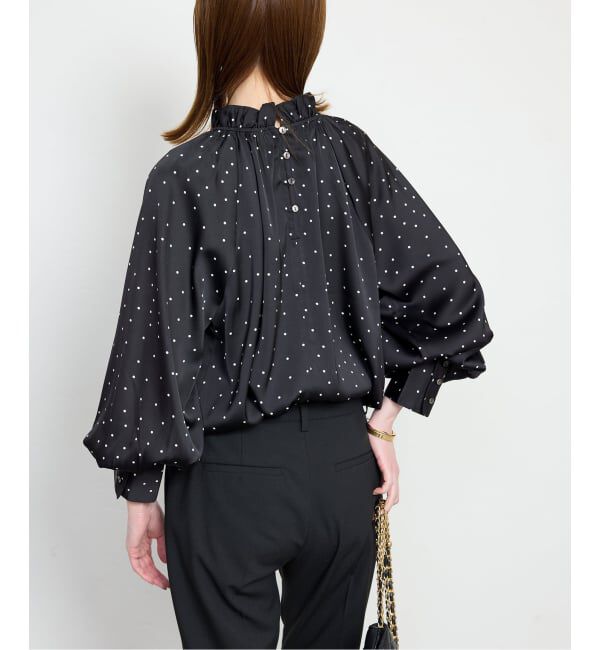 SLOBE IENA「【Jeu de Coeurs & Pois】ドットギャザーブラウス」|シャツ・ブラウス|