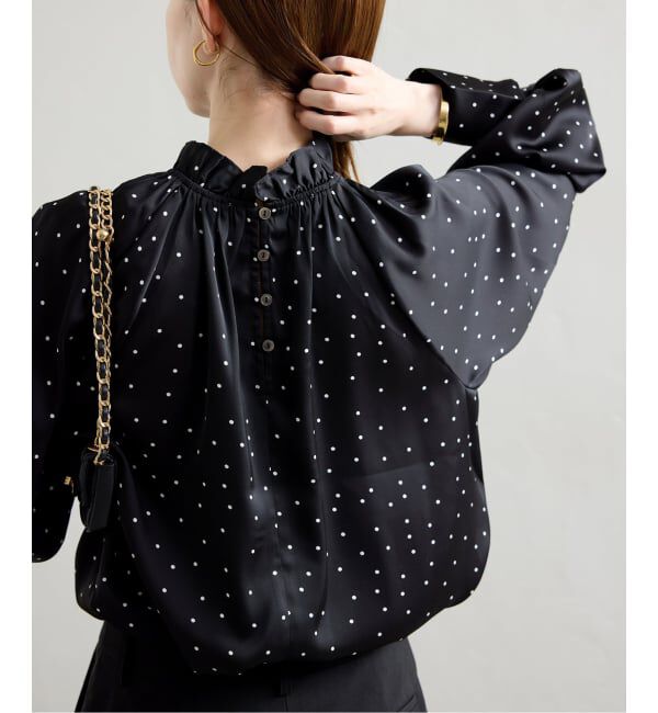 SLOBE IENA「【Jeu de Coeurs & Pois】ドットギャザーブラウス」|シャツ・ブラウス|