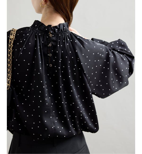 SLOBE IENA「【Jeu de Coeurs & Pois】ドットギャザーブラウス」|シャツ・ブラウス|