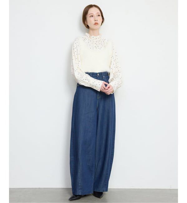 SLOBE IENA「【Jeu de Coeurs & Pois】ドットギャザーブラウス」|シャツ・ブラウス|