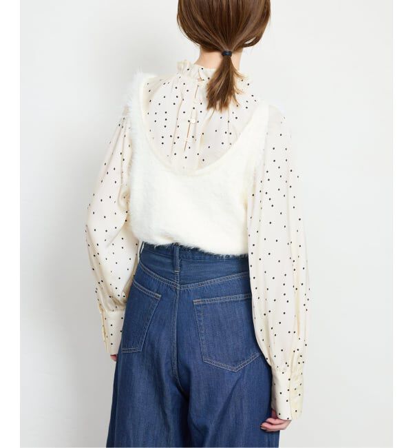 SLOBE IENA「【Jeu de Coeurs & Pois】ドットギャザーブラウス」|シャツ・ブラウス|